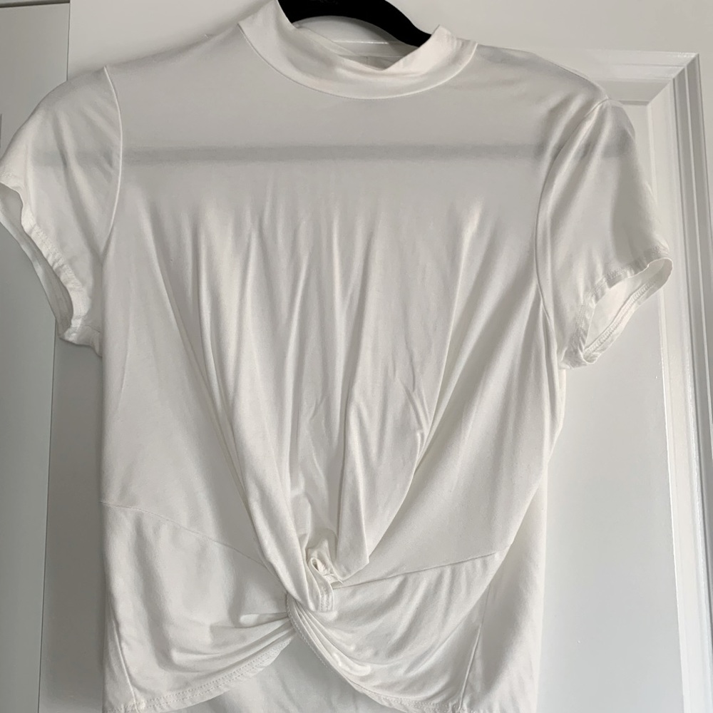 Cropped white tee